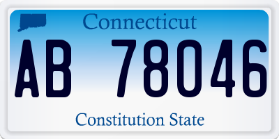 CT license plate AB78046
