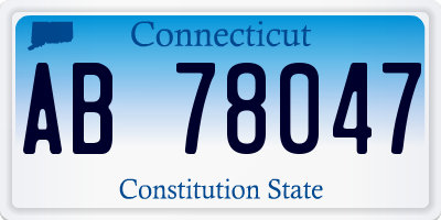 CT license plate AB78047