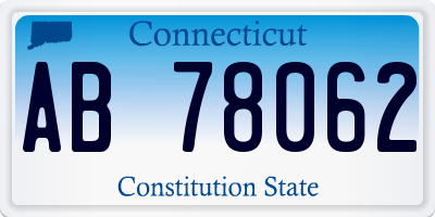 CT license plate AB78062