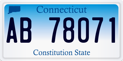 CT license plate AB78071