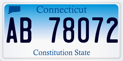 CT license plate AB78072