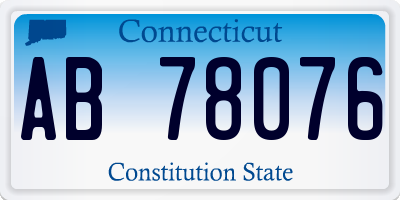 CT license plate AB78076