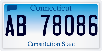 CT license plate AB78086