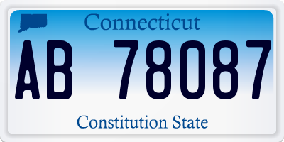 CT license plate AB78087