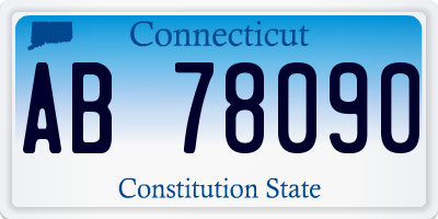 CT license plate AB78090