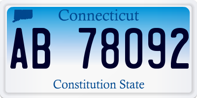 CT license plate AB78092