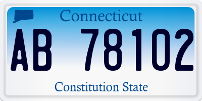 CT license plate AB78102