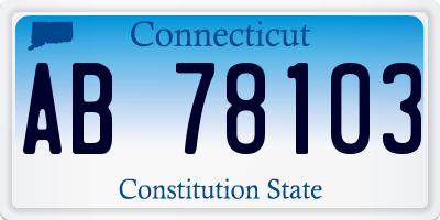 CT license plate AB78103