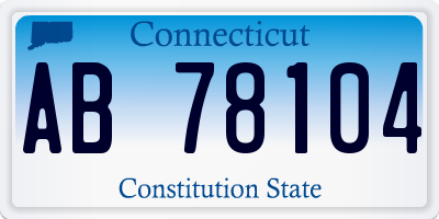 CT license plate AB78104