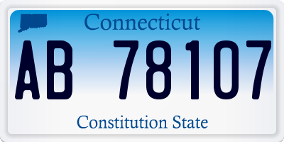CT license plate AB78107