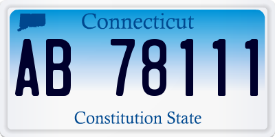 CT license plate AB78111