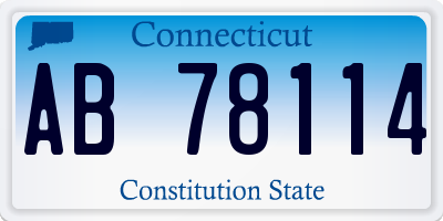 CT license plate AB78114