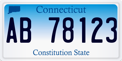 CT license plate AB78123