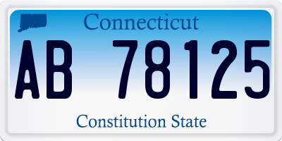 CT license plate AB78125