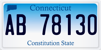 CT license plate AB78130