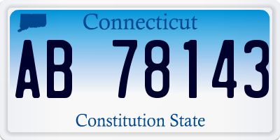 CT license plate AB78143