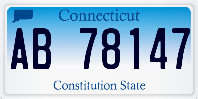 CT license plate AB78147