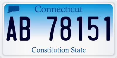 CT license plate AB78151