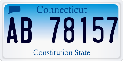 CT license plate AB78157