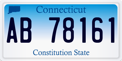 CT license plate AB78161