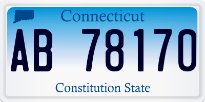 CT license plate AB78170