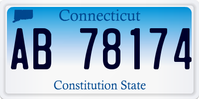 CT license plate AB78174