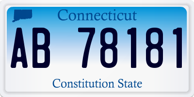 CT license plate AB78181