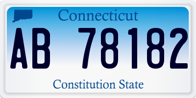 CT license plate AB78182
