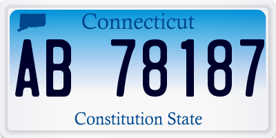CT license plate AB78187