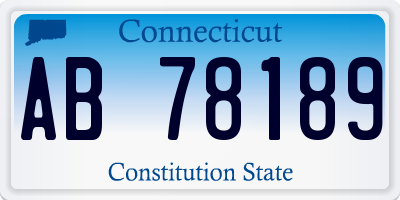 CT license plate AB78189