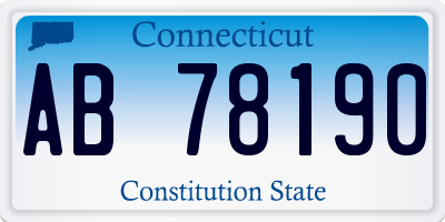 CT license plate AB78190