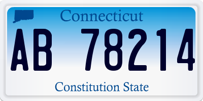 CT license plate AB78214