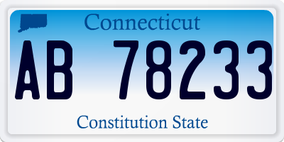 CT license plate AB78233