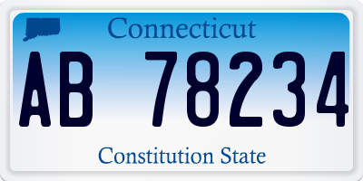 CT license plate AB78234