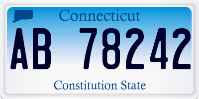CT license plate AB78242