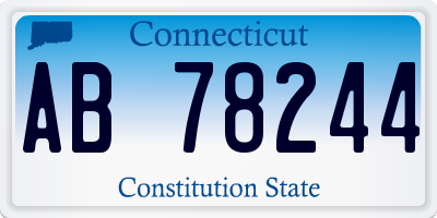 CT license plate AB78244