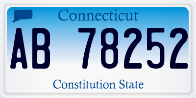 CT license plate AB78252