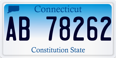 CT license plate AB78262