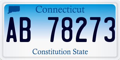 CT license plate AB78273