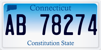 CT license plate AB78274