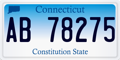 CT license plate AB78275