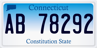 CT license plate AB78292