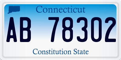 CT license plate AB78302