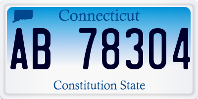 CT license plate AB78304