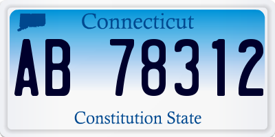 CT license plate AB78312