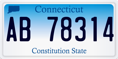 CT license plate AB78314