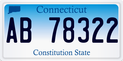 CT license plate AB78322