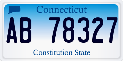 CT license plate AB78327