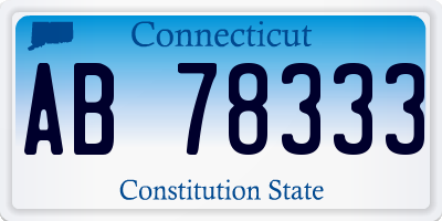 CT license plate AB78333