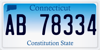 CT license plate AB78334